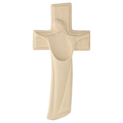 Stylised natural wood wall crucifix, Val Gardena 1