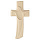 Crocifisso da parete stilizzata legno naturale Val Gardena s1