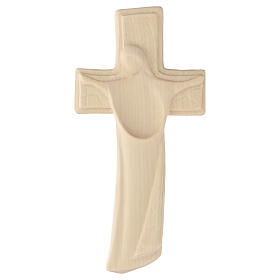 Stylized Natural Wood Wall Crucifix Val Gardena