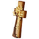 Maple wood cross with  Tree of Life, Val Gardena, coloured finish and gold leaf s3