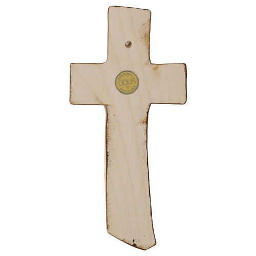 Maple wood crucifix of Val Gardena, coloured finish with gold leaf 4
