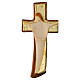 Cruz de madera de arce crucifixión Val Gardena coloridoa hoja oro s1