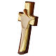 Cruz de madera de arce crucifixión Val Gardena coloridoa hoja oro s3