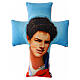 Carlo Acutis cross-shaped pillow, 12x9.5 in s1
