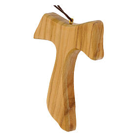 Croix Tau en bois d'olivier italien 9x6 cm