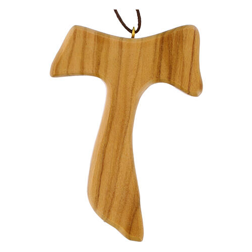 Italian Olive Wood Tau Cross, 9x6 cm 1