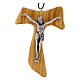 Croix Tau en olivier national 9x6 cm avec corps en métal s1
