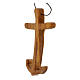 Italian olivewood anchor of hope cross with prayer, 4x2 in s2