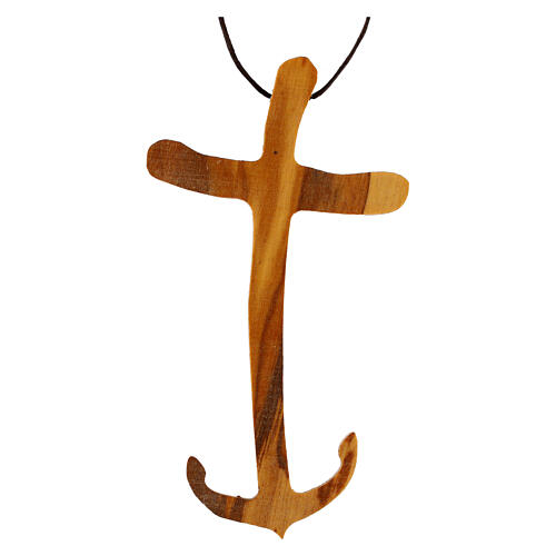 Cruz de olivo italiano ancla de la esperanza con oración 10x5 cm 3