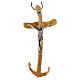 Croix en bois d'olivier italien ancre de l'espérance 14x7 cm s1