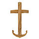 Italian olivewood cross with anchor of salvation and metal body, 8x4 in s3
