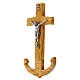 Italian olivewood Anchor of Salvation cross, 9x5 in s2