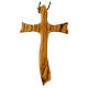 Italian Olive Wood Wave Cross Pendant, 11x7 cm s1