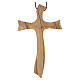 Italian Olive Wood Wave Cross Pendant, 11x7 cm s3