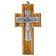 National Olive Wood Cross with Trinity Metal, 13x8 cm s1