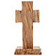 Croix de table en bois d'olivier italien Trinité en métal 15x7 cm s3