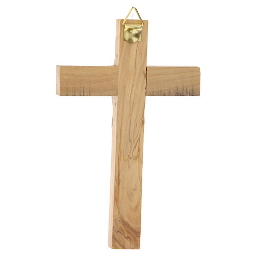 Italian olivewood crucifix with metal body of Christ, 6x4 in 3