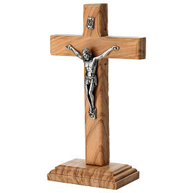 Classic Italian olivewood table cross, 7x4 in