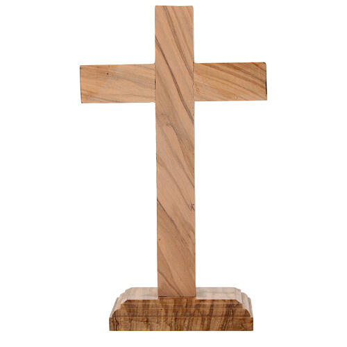 Cruz clássica de mesa em madeira de oliveira nacional 17x10 cm 3