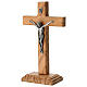 Cruz clássica de mesa em madeira de oliveira nacional 17x10 cm s2