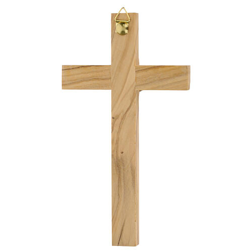 Cruz de olivo italiano cuerpo de metal 18x10 cm 3