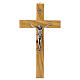 Italian olive wood cross with metal body, 18x10 cm s1