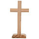 Crucifixo de mesa madeira de oliveira nacional corpo metal 20x10 cm s3