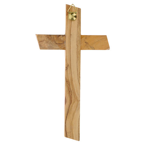Italian olivewood crucifix with irregular edges, 7x4 in 3