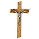Italian olivewood crucifix with irregular edges, 7x4 in s1