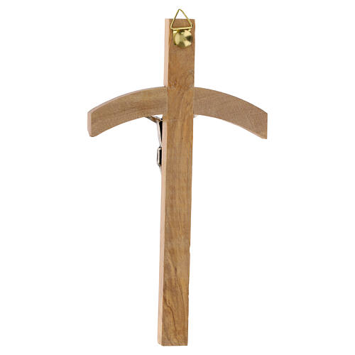 Italian olivewood Roman cross with metal body, 7x4 in 3