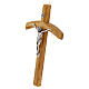 Italian olivewood Roman cross with metal body, 7x4 in s2