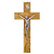 Crucifijo clásico de madera de olivo nacional 20x10 cm s1