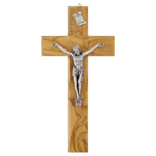 Crocefisso classico in legno d'olivo nazionale 20x10 cm 1