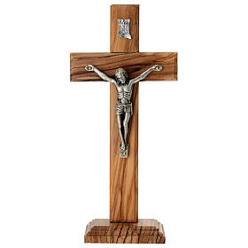 Cruz de mesa em madeira de oliveira italiana 22x10 cm