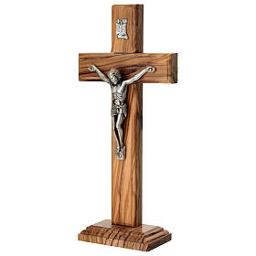 Cruz de mesa em madeira de oliveira italiana 22x10 cm