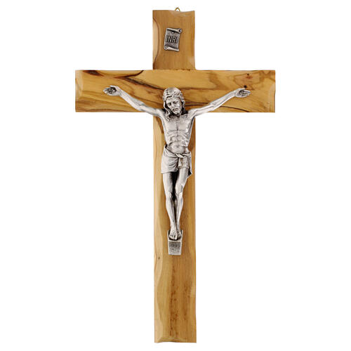 Cruz de pared de madera italiana cuerpo metal 23x14 cm 1