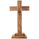 Crucifixo de mesa 27x14 cm em madeira de oliveira bordas irregulares s3