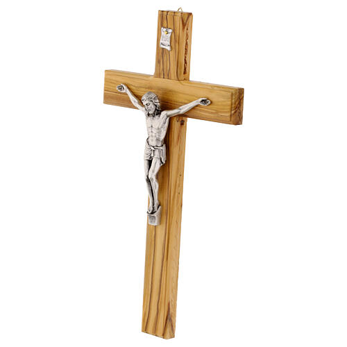 Crucifix classique en olivier italien 30x15 cm 2