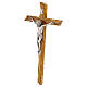 Crucifijo bordes irregulares olivo italiano 28x15 cm s2