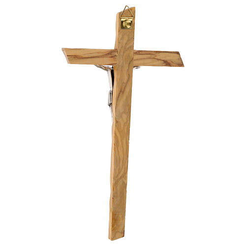 Crucifix aux bords irréguliers en bois d'olivier italien 28x15 cm 3