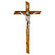 Crucifix aux bords irréguliers en bois d'olivier italien 28x15 cm s1