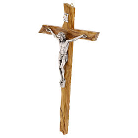Crucifixo com bordas irregulares em oliveira italiana 28x15 cm