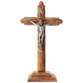 Cruz de mesa barroca madera de olivo nacional 30x16 cm