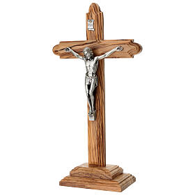 Cruz de mesa barroca madera de olivo nacional 30x16 cm