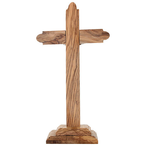 Cruz de mesa barroca em madeira de oliveira nacional 30x16 cm 3