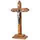 Cruz de mesa barroca em madeira de oliveira nacional 30x16 cm s2