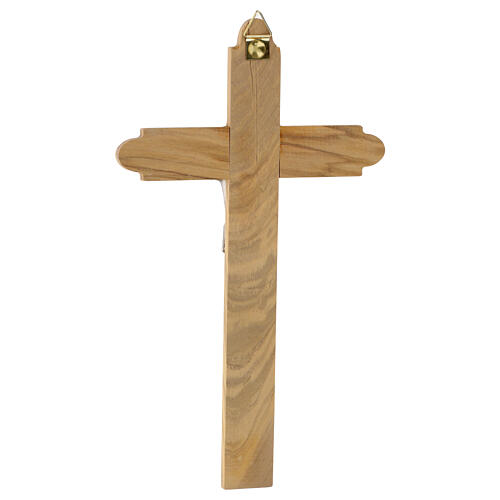 Croce barocca in legno d'olivo italiano 28x16 cm 3