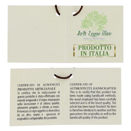 Croce barocca in legno d'olivo italiano 28x16 cm 4