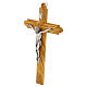Croce barocca in legno d'olivo italiano 28x16 cm s2