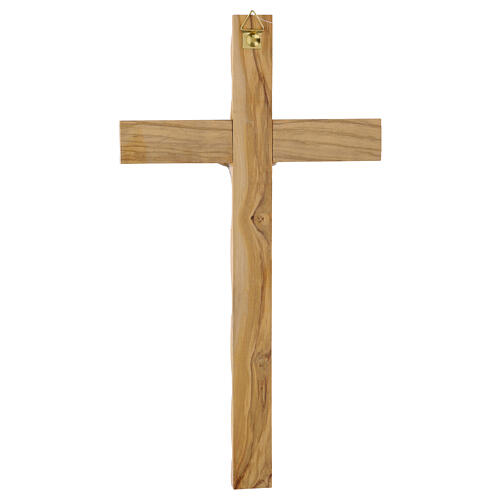 Crocefisso in legno d'ulivo italiano irregolare 36x19 cm 3